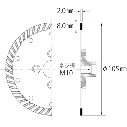 새우 다이아몬드 커터 플랜지 부착 스카이웨이브 엑스트라 (건식) 105 WX105F 1장