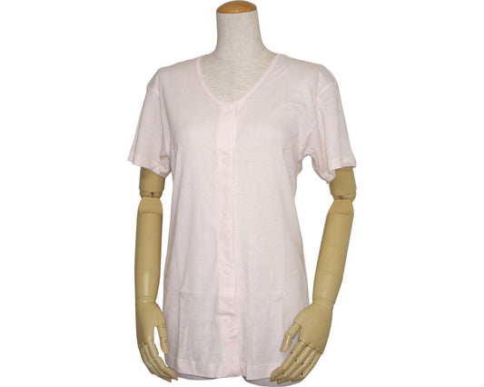 婦人前開きワンタッチテープ式三分袖シャツ / 43253　M　ピーチ　1 枚