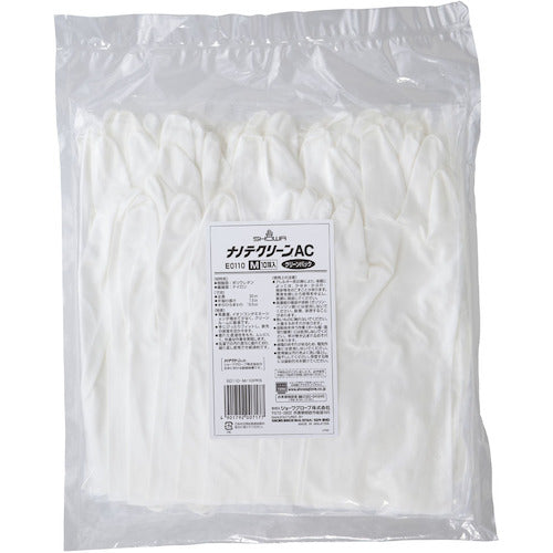 SHOWA Cleanroom Gloves E0110 Nanoteclean AC (Clean Pack) 10 pairs, Medium size, E0110-M, 1 bag