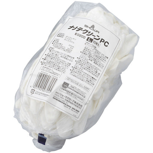 SHOWA Urethane Backless Gloves E0200 Nanoteclean PC 10 pairs White L size E0200-L 1 bag