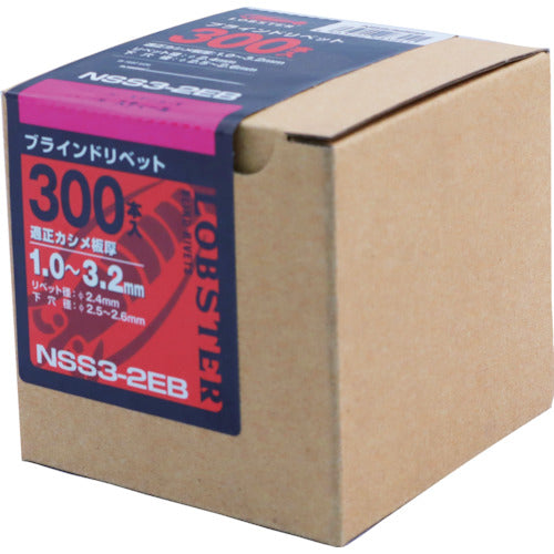 エビ　ブラインドリベット（ステンレス／スティール製）　３−２（３００本入）　エコＢＯＸ　NSS 32EB　1 箱