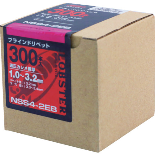 エビ　ブラインドリベット（ステンレス／スティール製）　４−２（３００本入）　エコＢＯＸ　NSS 42EB　1 箱