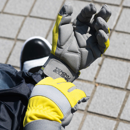 富士手袋　天牛減振手袋　黄　００３５　Ｌ　0035-L　1 双