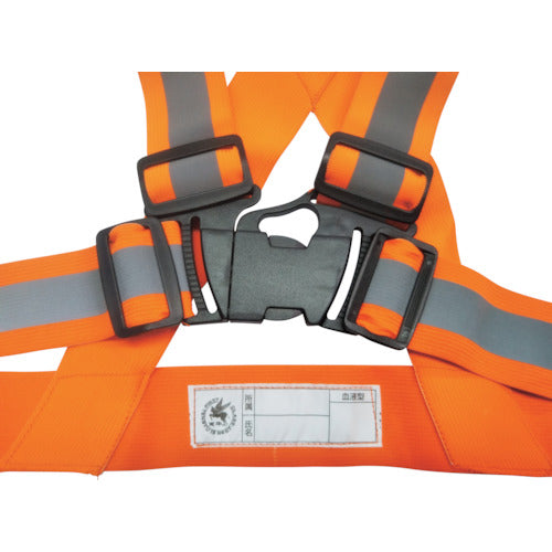 富士手袋　伸縮安全テープベスト　蛍光オレンジ　8270-OR　1 着
