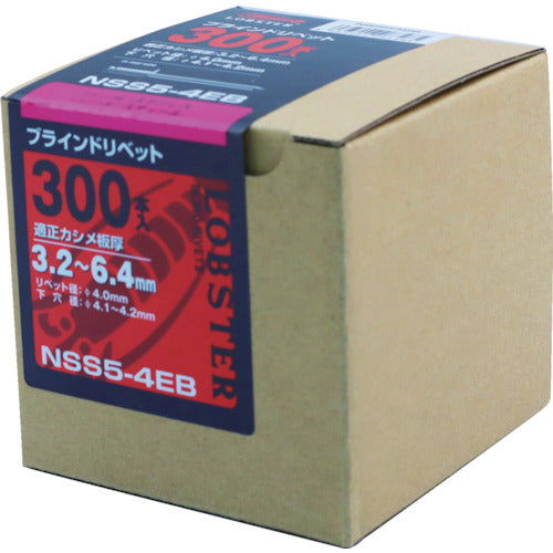 エビ　ブラインドリベット（ステンレス／スティール製）　５−４（３００本入）　エコＢＯＸ　NSS 54EB　1 箱