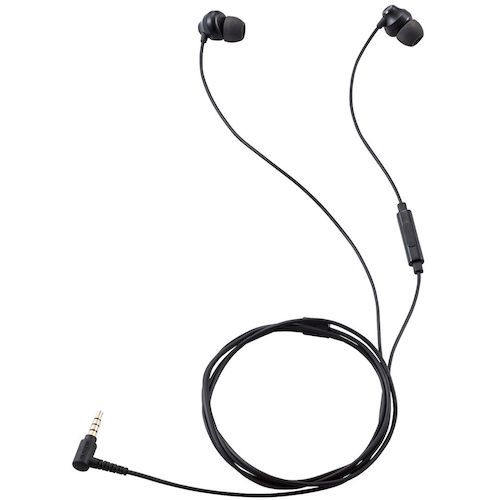 ELECOM 스테레오 이어폰 캐널형 직경 3.5mm 마이크 부착 Fast Music 10.0mm 드라이버 블랙 EHP-F12CMBK 1개