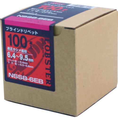 エビ　ブラインドリベット（ステンレス／スティール製）　８−６（１００本入）　エコＢＯＸ　NSS 86EB　1 箱