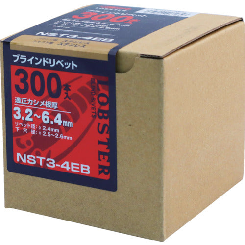 エビ　ブラインドリベット（ステンレス／ステンレス製）　３−４（３００本入）　エコＢＯＸ　NST34EB　1 箱