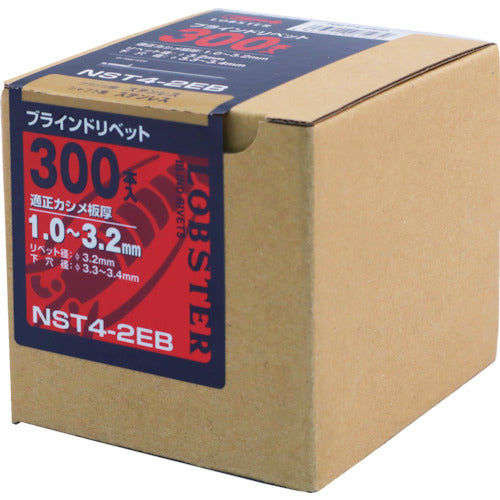 エビ　ブラインドリベット（ステンレス／ステンレス製）　４−２（３００本入）　エコＢＯＸ　NST42EB　1 箱