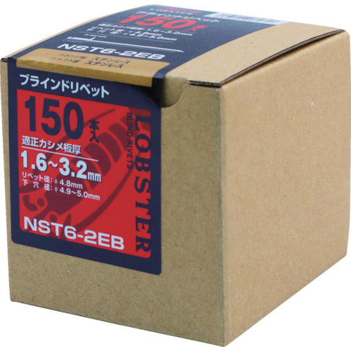 エビ　ブラインドリベット（ステンレス／ステンレス製）　６−２（１５０本入）　エコＢＯＸ　NST62EB　1 箱