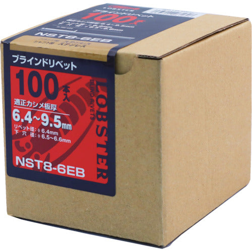 エビ　ブラインドリベット（ステンレス／ステンレス製）　８−６（１００本入）　エコＢＯＸ　NST8-6EB　1 箱