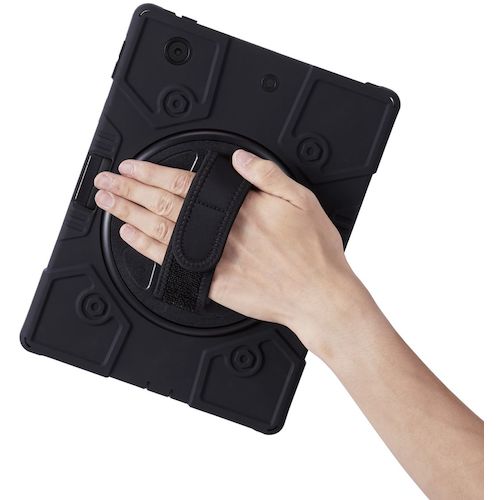 ELECOM iPad 10.2 2019용 풀 프로텍트 케이스 숄더 벨트 부착 스탠드 부착 블랙 TB-A19RHVHBK 1개