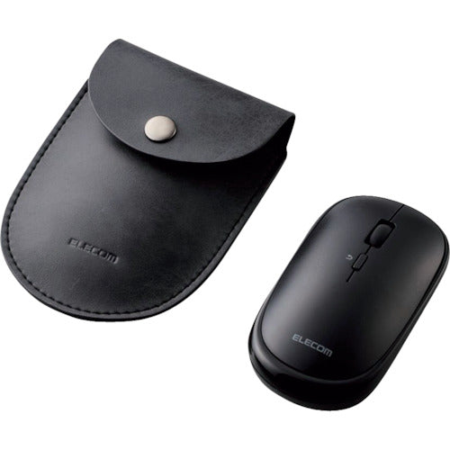 ELECOM Blue LED Mouse, Thin, Bluetooth Compatible, 4 Buttons, Pouch Included, Black, M-TM10BBBK, 1 pc