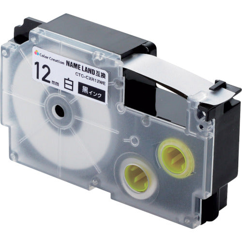 ELECOM 네임 랜드 용 호환 테이프 화이트 블랙 문자 8m 12mm 폭 CTC-CXR12WE 1 개