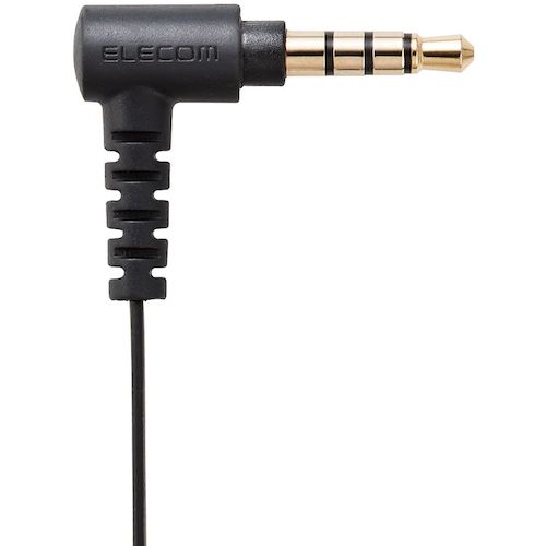 エレコム　インナーイヤー型ヘッドセット　セミオープン　ミュートスイッチ付　両耳　４極３．５ｍｍ　ブラック　HS-EP19TBK　1 個