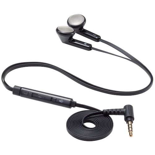 エレコム　インナーイヤー型ヘッドセット　セミオープン　ミュートスイッチ付　両耳　４極３．５ｍｍ　ブラック　HS-EP19TBK　1 個