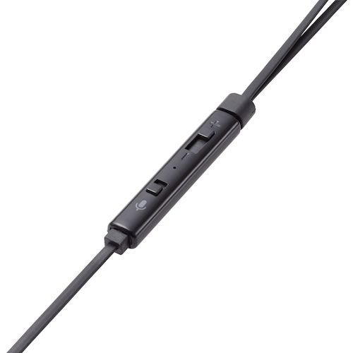 エレコム　インナーイヤー型ヘッドセット　カナル　ミュートスイッチ付　両耳　４極３．５ｍｍ　ブラック　HS-EP17TBK　1 個
