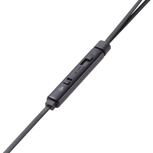 ELECOM In-ear Headset, Canal, with Mute Switch, Both Ears, USB, Black, HS-EP17UBK, 1 pc