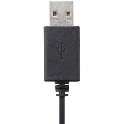 ELECOM In-ear Headset, Canal, with Mute Switch, Both Ears, USB, Black, HS-EP17UBK, 1 pc