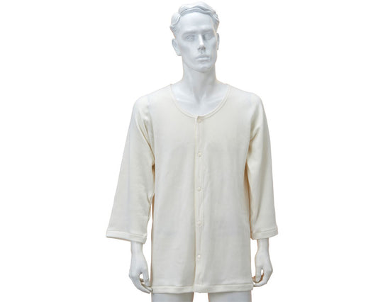 厚手　紳士　のびのびワンタッチ肌着7分袖（ホック付）　秋冬用 / BM5F　オフホワイト　M-L　1 枚