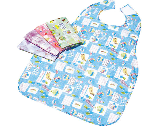 Meal Apron C / ①Fruit pattern blue 1 piece