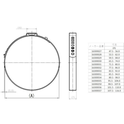 Ｏｅｔｉｋｅｒ　ＰＧ１６３　アジャスタブルクランプ　　φ６５．５　−　７４．０ｍｍ　16300030　1 個