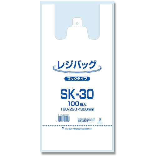 シモジマ　レジ袋　レジバッグ　ＳＫ−３０　１００枚入り　006903501　1 袋