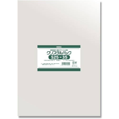 ＨＥＩＫＯ　ＯＰＰ袋　クリスタルパック　Ｓ　２５−３５　１００枚入り　006753018　1 袋