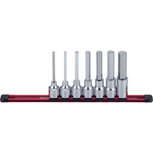MITOLOY 1/2 Hex Socket Long Holder Set 7 Links 8 Pieces HH408ML 1 S