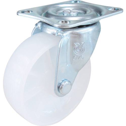 유에이 플레이트식 자재 캐스터 나일론 바퀴 지름 75mm G타입 G형 설치 치수 55×42 G-75N 1개