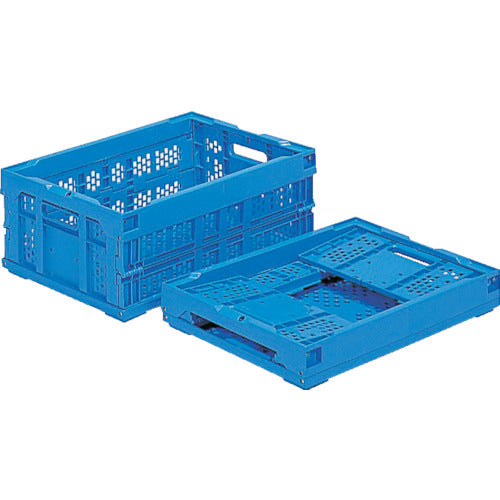 サンコー　折りたたみコンテナー　５５０４３０　オリコン３０Ａ（底面嵌合突起無）ブルー　SKO-30A-BL　1 個