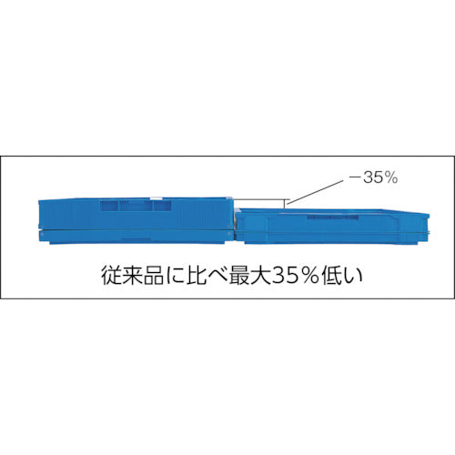 サンコー　フタ一体型折りたたみコンテナー　５５８５１０　ペタンコＣ−４０Ｂブルー　SKSO-C40B-BL　1 個