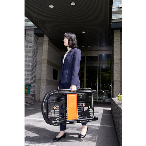 ＴＲＵＳＣＯ　樹脂台車　カルティオ（スチールハンドルタイプ）折畳　７８０Ｘ４９０　黒　ブレーキなし　MPK-720-BK　1 台