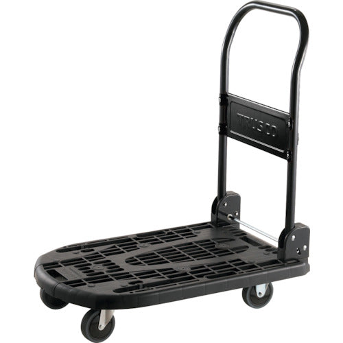 ＴＲＵＳＣＯ　樹脂台車　カルティオ　折畳　７８０Ｘ４９０　黒　ハンドルブラック仕様　ひも掛けフック付キャンペーン　MPK-720-BK-BH-TDBF　1 台