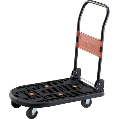 ＴＲＵＳＣＯ　樹脂台車　カルティオ　折畳　７８０Ｘ４９０　黒　ひも掛けフック付キャンペーン　MPK-720-BK-TDBF　1 台