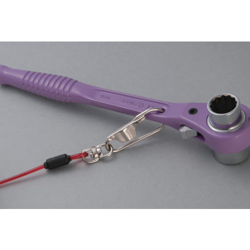 スーパー　安全ロープ（ステンレスワイヤー芯）ダイレクトキャッチフック付　クリア　１ｋｇ用　AR430DC　1 本