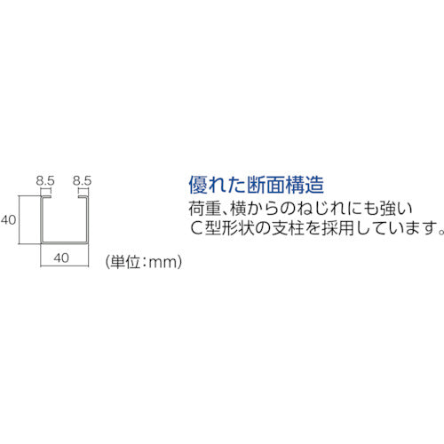 ＴＲＵＳＣＯ　【売切り廃番】ＴＲＵＳＣＯ　軽量ボルトレス棚ＴＳＵＦ型用支柱（高さ１８００タイプ用）オレンジ　TSUF100-6HA-OR　1 本