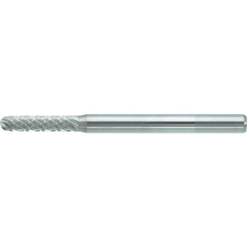 TRUSCO Carbide Bur, Rounded Cylindrical Type, Φ2.5 x Blade Length 11 x Shaft 3, Double Cut, TB2A024, 1 Piece