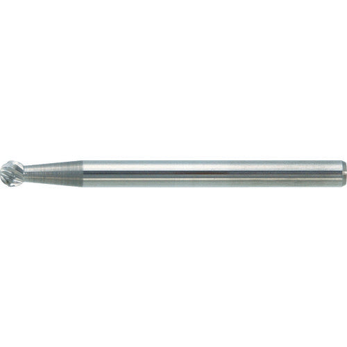 TRUSCO Carbide Bur, Spherical, Φ3 x Blade Length 2.5 x Shaft 3, Double Cut, TB8A030, 1 Piece