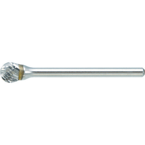 TRUSCO Carbide Bur, Spherical, Φ6.4 x Blade Length 5.6 x Shaft 3, Double Cut, TB8B064, 1 Piece