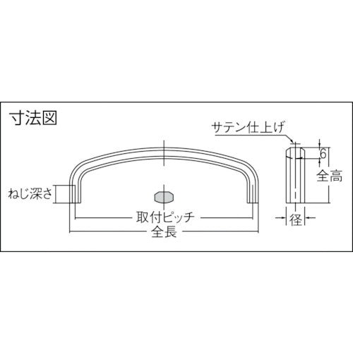 ＳＵＧＡＴＳＵＮＥ　（１０００１２７９６）ＸＬ−ＪＳＲ７０ＴＴステンレス鋼製ハンドル　XL-JSR70TT　1 個