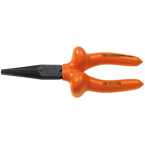 FACOM Insulated Tool Long Flat Nose Pliers 165mm 188.16AVSE 1 pc