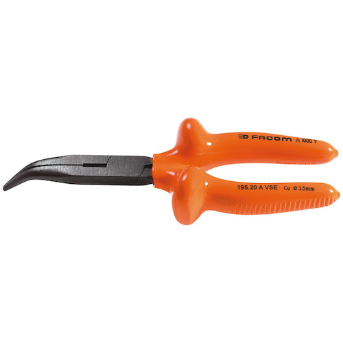 FACOM Insulated Tool Extended Half Round Nose Pliers 200mm 195.20AVSE 1 pc