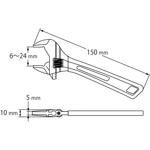 エビ　ハイブリットモンキーレンチＸ　グリップ　１５０ｍｍ　UM24XD　1 丁
