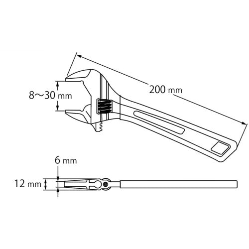エビ　ハイブリットモンキーレンチＸ　グリップ　２００ｍｍ　UM30XD　1 丁