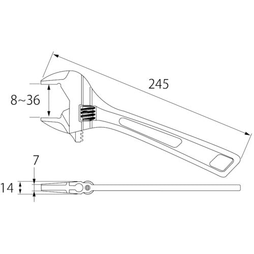 エビ　ハイブリットモンキーレンチＸ　グリップ　２５０ｍｍ　UM36XD　1 丁