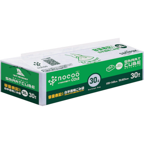 사니 팩 NOCOO (노쿠) 용량 표기 쓰레기 봉투 스마트 큐브 20-30L30 장 CHT35 1 권