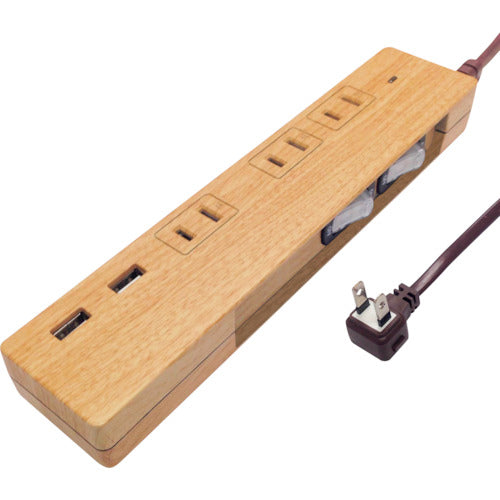 Ｆａｒｇｏ　ＮＡＴＵＲＡＬ　ＷＯＯＤ　ＴＡＰ　ＡＣ３個口　２．１Ａ　ＵＳＢ　２ポート　ベージュウッド　PT337BEWD　1 個
