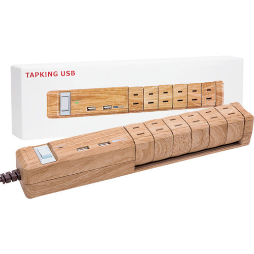 Ｆａｒｇｏ　ＴＡＰＫＩＮＧ　ＵＳＢ　ＡＣ６個口　３．４Ａ　ＵＳＢ　２ポート　ベージュウッド　PT601BEWD　1 個