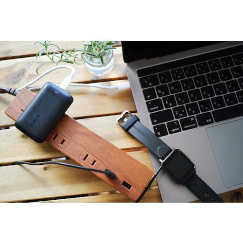 Ｆａｒｇｏ　ＮＡＴＵＲＡＬ　ＷＯＯＤ　ＴＡＰ　ＡＣ３個口　２．１Ａ　ＵＳＢ　２ポート　ダークウッド　PT337DW　1 個